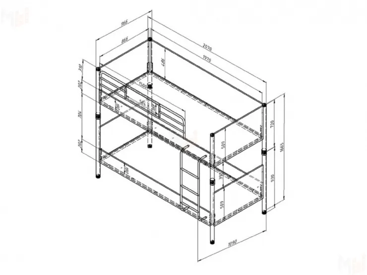 Кровать-трансформер ДЕЛЬТА Лофт 20.02.02 White