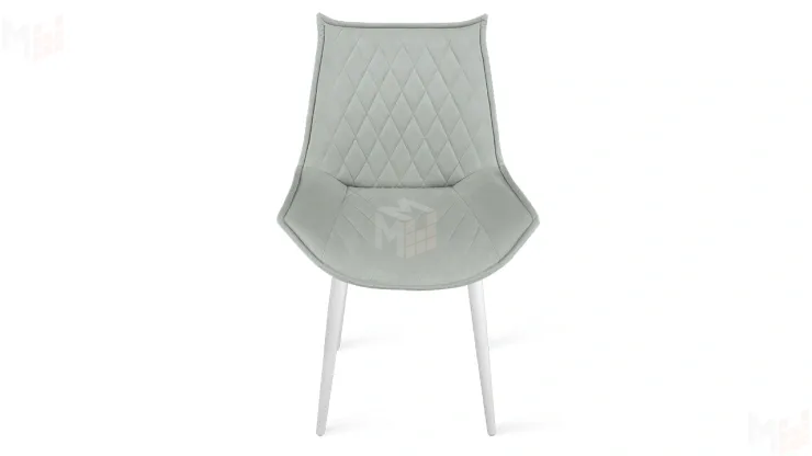 Стул Фэнди К1С  Белый матовый, Велюр Confetti Silver