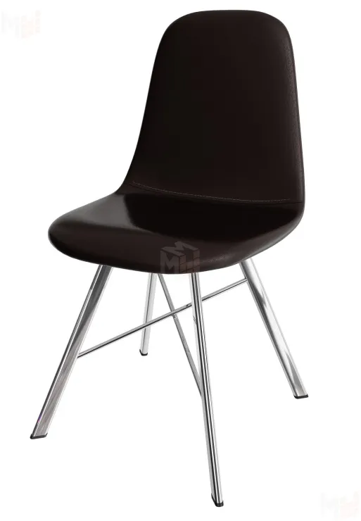 Стул Кассиопея (замша горький шоколад, ноги хром)