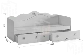 Кровать Фэнтези  белый рамух