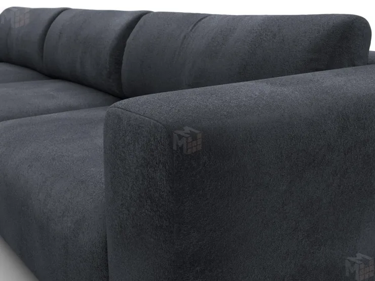 Диван угловой Лига-066 НПБ Лонг угол левый ( TOWER 11 темно-серый )