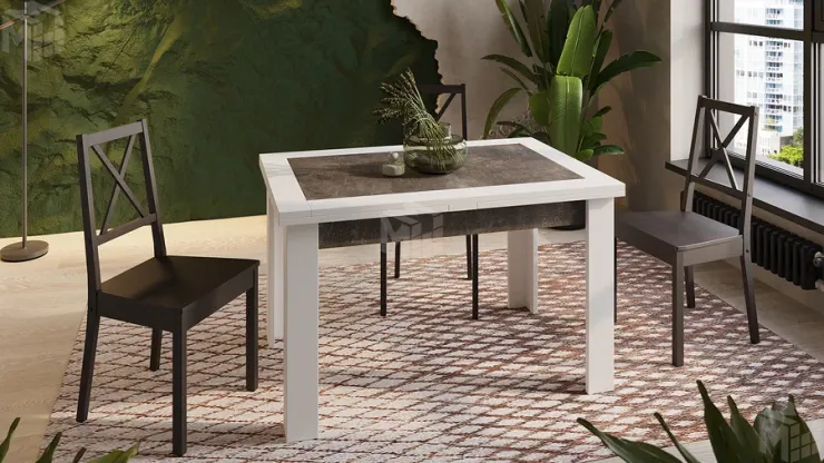 Стол раздвижной Хьюстон Тип 4  Белый, Ателье темный