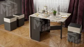 Стол-книжка тип 2 Антрацит/Дуб крафт белый