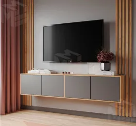 Тумба ТВ Парус-11 дуб крафт золотой/графит серый