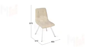 Стул Бруно (паук Т2) Белый муар, Кожзам Бежевый