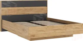  Роджина Кровать парящая 1,6м (ортопед дерево) (Графит/Дуб Крафт, Дуб Крафт)