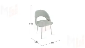 Стул Гэтсби К1К Белый матовый, Велюр Confetti Silver