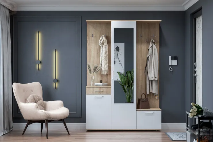 Прихожая ПР-1  Дуб Сонома / Белый