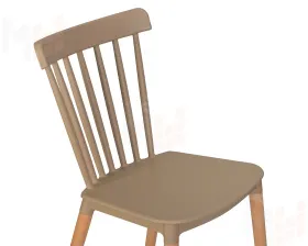 Стул обеденный DOBRIN THEO (ножки светлый бук, цвет бежевый (GR-03))