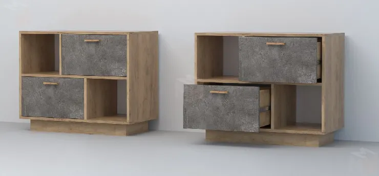 Тумба Т-1 ПД  Эго Дуб Крафт Золотой/Камень Темный