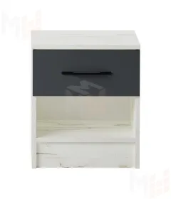 Тумба прикроватная  Беатрис Дуб  Крафт белый-Антрацит