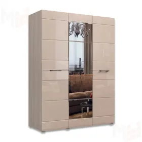 Шкаф Ненси 3-х дверный (ясень/капучино глянец)
