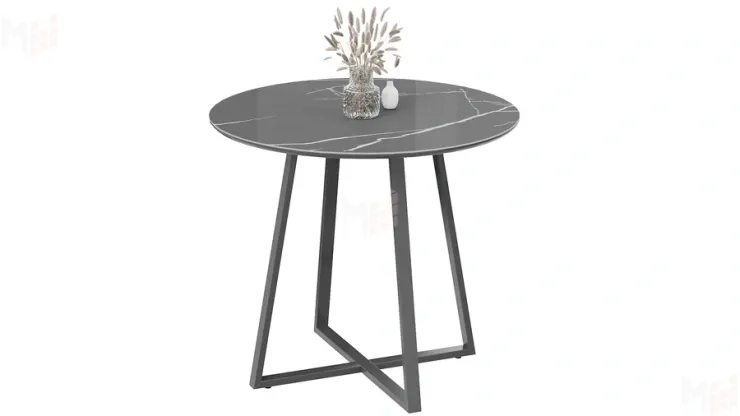 Стол обеденный Милан Тип 1 Серый муар, Стекло глянцевое серый мрамор