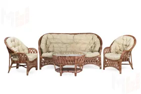 Комплект Черчилль (Рузвельт) с 3-х местным диваном и овальным столом