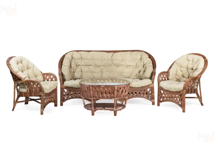 Комплект Черчилль (Рузвельт) с 3-х местным диваном и овальным столом