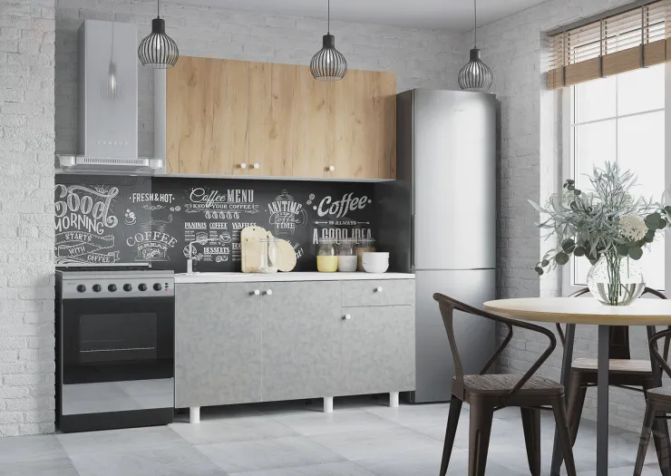 Кухня POINT 150 Крафт золотой/бетон