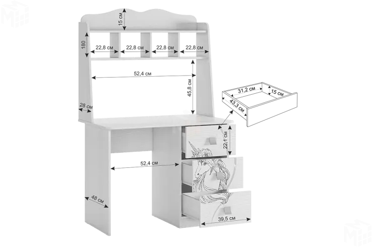 Стол  Фэнтези белый рамух