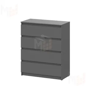 Комод 4 ящика Денвер Графит серый