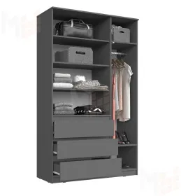 Шкаф Челси 1200 с антресолью, графит