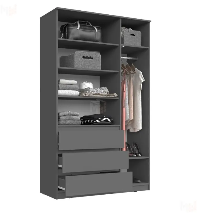 Шкаф Челси 1200 с антресолью, графит