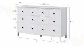 Комод КЫМОР 8 ящиков белый