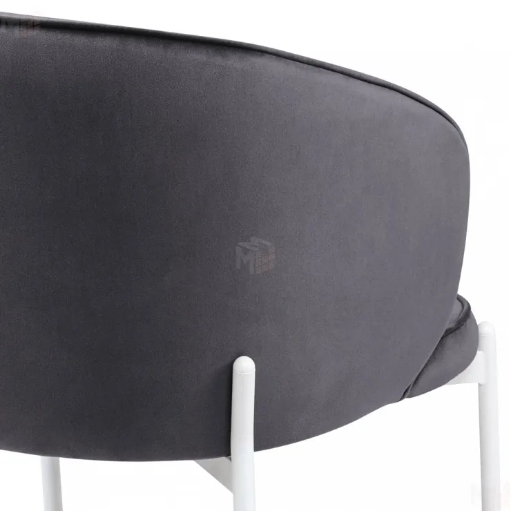 Стул кухонный Миэль серый велюр/белый