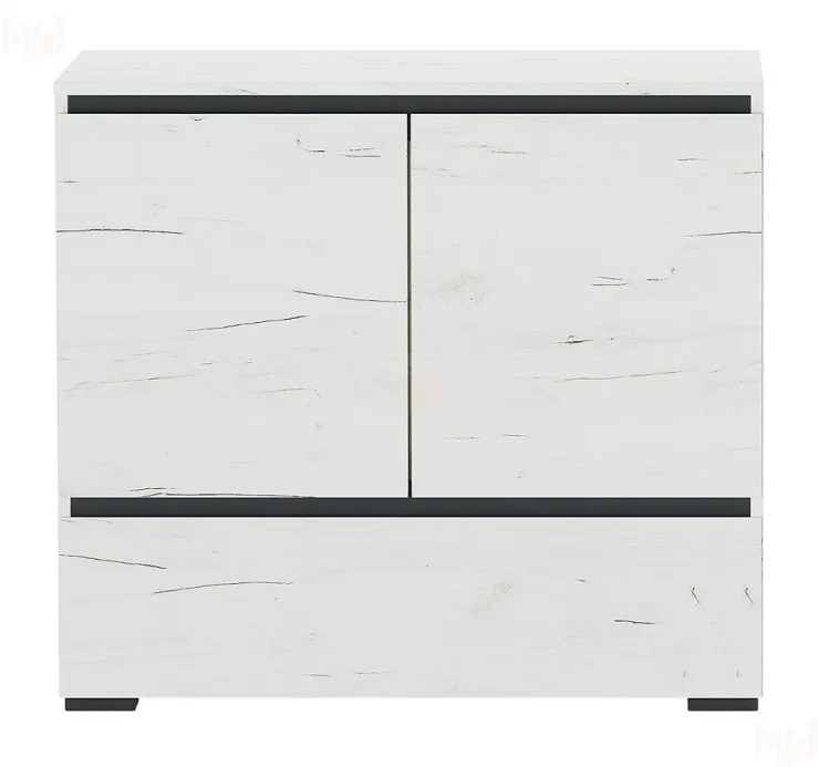 Комод  ГРЕТТА 2С1Я Крафт белый-Антрацит