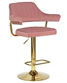 Стул барный DOBRIN CHARLY GOLD (розовый велюр (MJ9-32))