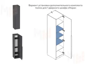 Комплект полок для шкафа Нора