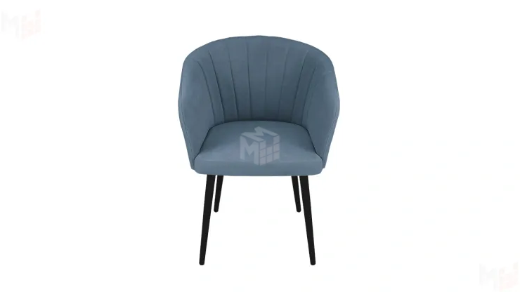 Стул Верона Т6 Черный муар, Велюр D007 пыльно-голубой