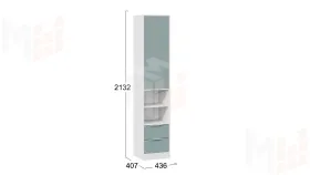 Шкаф комбинированный Марли - 403.005.000 Белый Серо-голубой