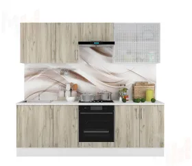 Кухня Европа 2,4 с витриной (крафт серый)