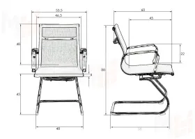 Офисное кресло для посетителей DOBRIN CODY MESH (чёрный)
