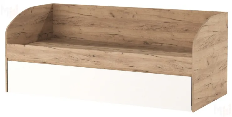 Кровать-софа  ГРЕТТА  с доп.спальным местом Дуб Крафт золотой-Белый