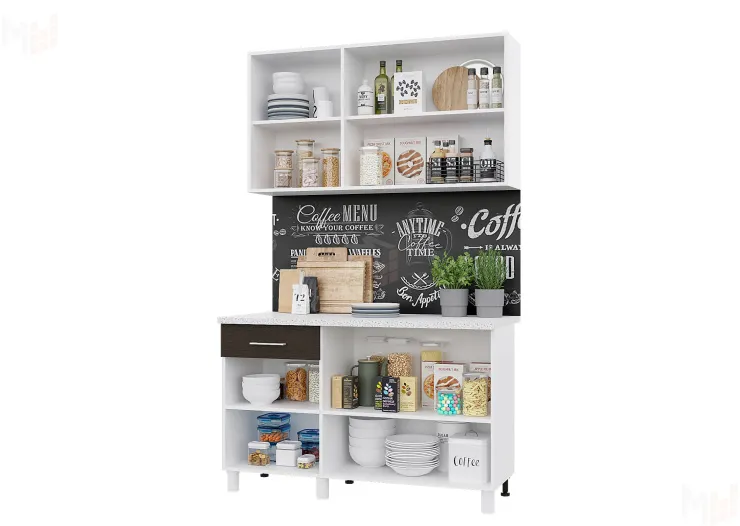 Кухня ТРЕНД 1,3 ЛДСП Белый-бетон