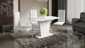 Стол раздвижной «Честер» Тип 2 Белый, Стекло белый глянец (оптивайт)