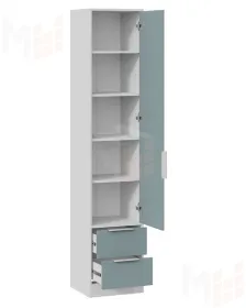 Шкаф для белья Марли - 403.006.000 Белый, Серо-голубой