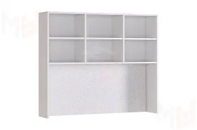 Надстройка для стола Гламур белый/белый глянец