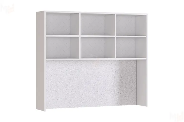 Надстройка для стола Гламур белый/белый глянец