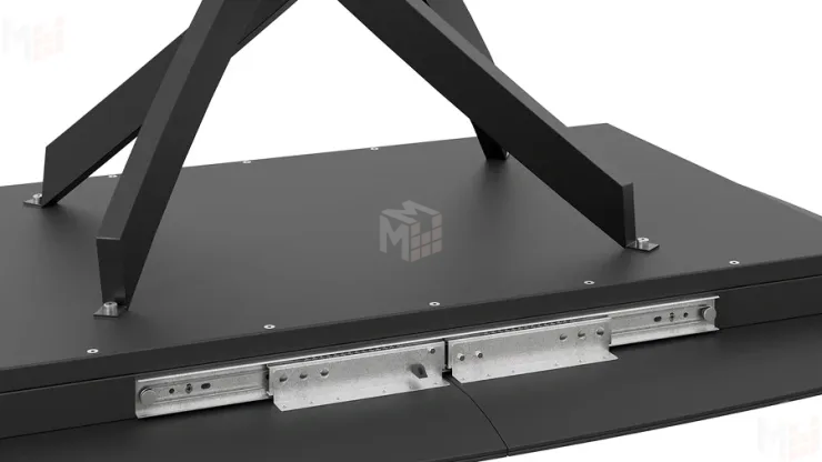 Стол обеденный раздвижной Манхеттен Т1 Черный муар, Стекло матовое черный мрамор