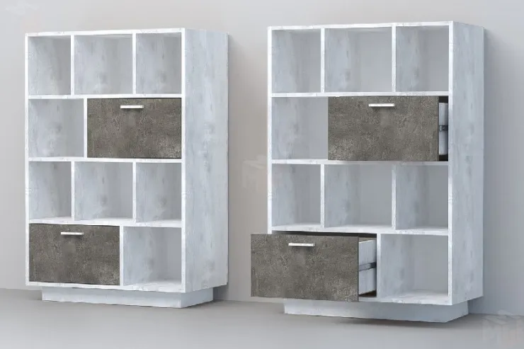 Комод К-1 Эго ПД  Бетон Светлый/Камень Темный