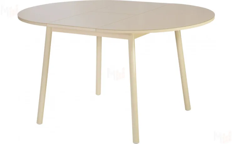 Стол раскладной стеклянный Вин D100 Кремовый