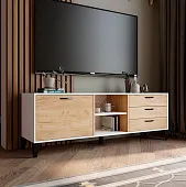 Тумба ТВ Парус-9 белый/крафт золотой