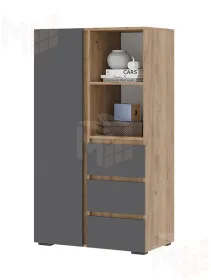 Шкаф Хелен ШК 03 дуб крафт золото - серый графит