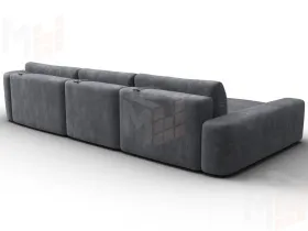 Диван угловой Лига-066 НПБ Лонг угол левый ( BRUT 16 темно-серый )