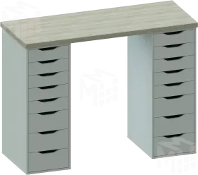 Стол письменный Ингар 2/88  дуб беленый / белый