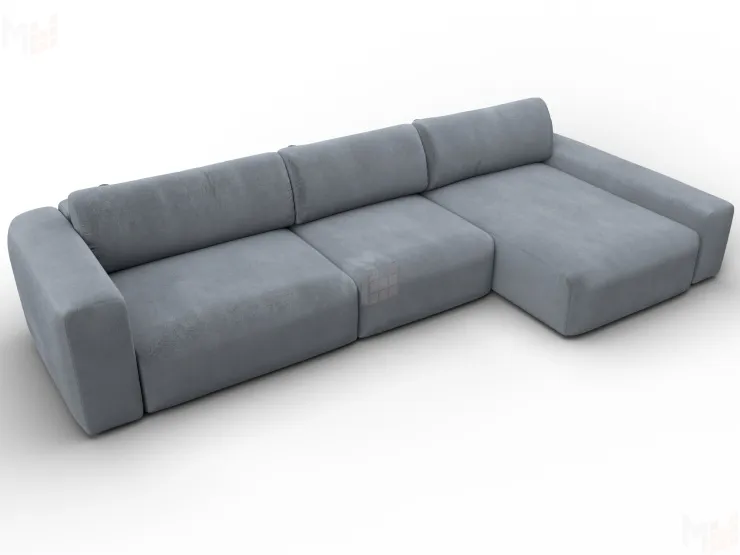 Диван угловой Лига-066 НПБ Лонг угол правый ( TOWER 10 серый )