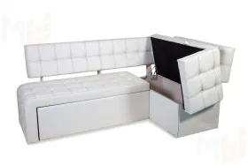 Кухонный диван Прага со спальным местом (кожзам Милк)