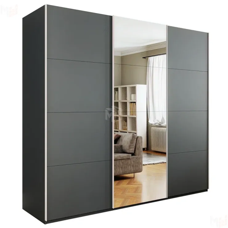 Шкаф-купе Эста 3-х дверный Медиум (4 посредине) (4 Зеркала / 8 ЛДСП) 240 см.