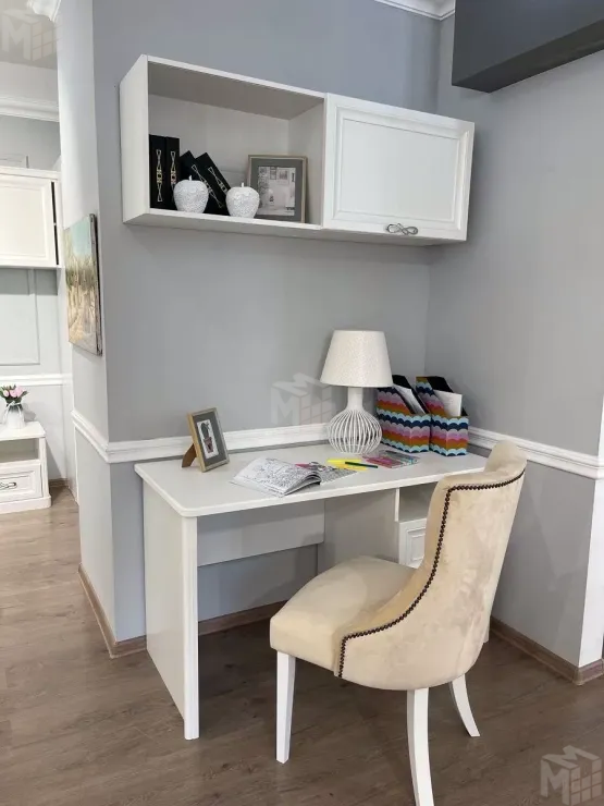 Полка навесная книжная Мишель белый матовый